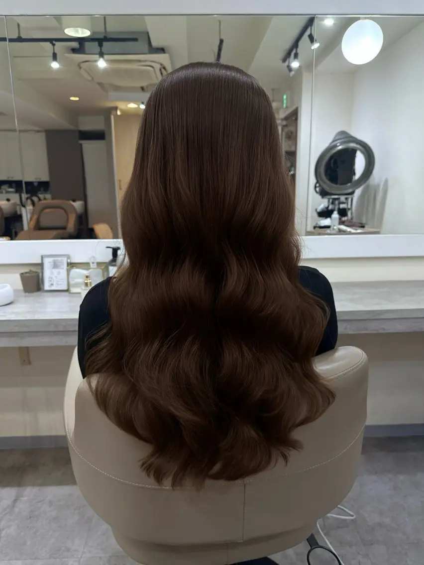 ロング カラー パーマ カット ヘアカラー パーマ コテ巻き/パーマ/艶 透明感/荻原凜太郎のヘアスタイル