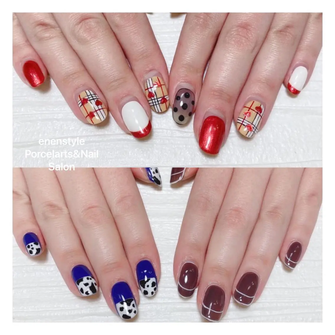 ミディアム ネイル ハンドネイル 🐾enen style 🐾のネイルデザイン