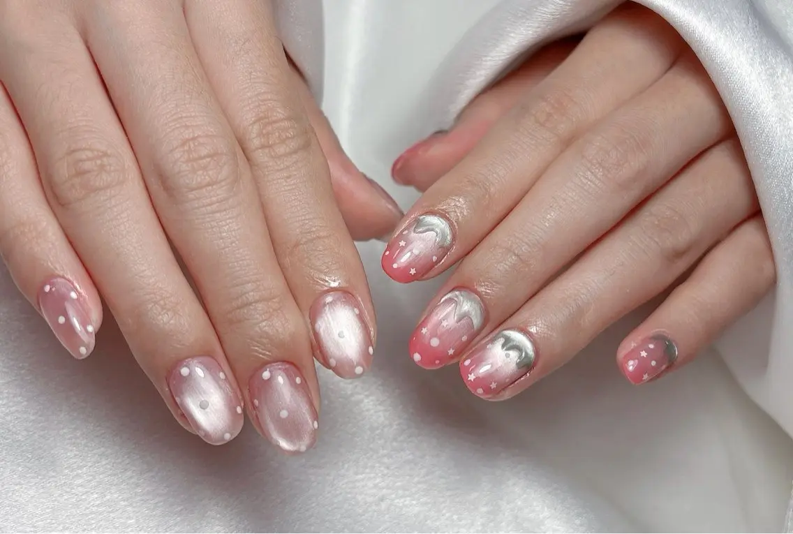 ネイル ハンドネイル ハンドケア Aura Nail 長さだし/パラジェルのネイルデザイン