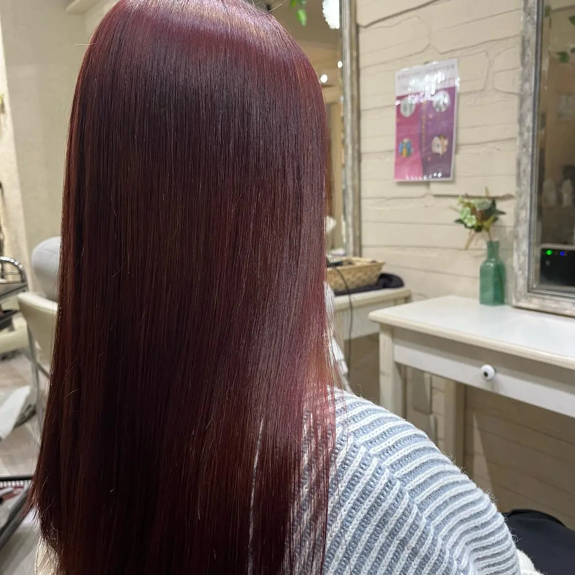 ロング カラー ブリーチ ダブルカラー ブリーチなしカラー ピンクカラー ヘアカラー カラー職人 なかもと たつひろのヘアスタイル