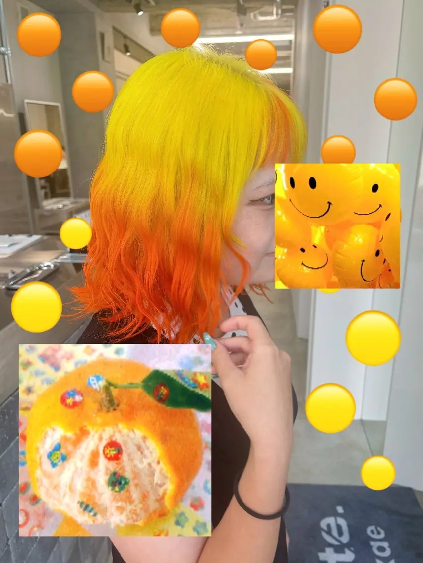ミディアム カラー ヘアカラー デザインカラー /rioのヘアスタイル