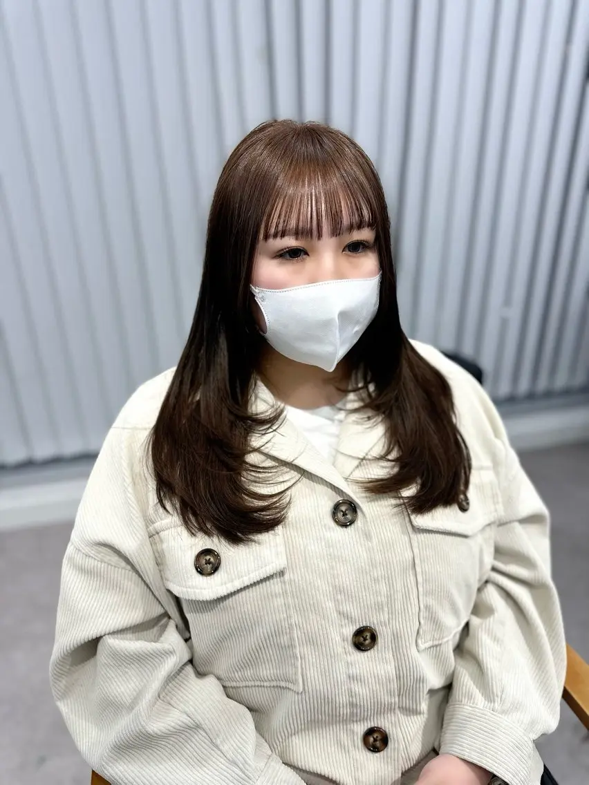 ロング カラー パーマ ヘアアレンジ メンズ キッズ レイヤーカット／ 巻ける縮毛矯正のヘアスタイル