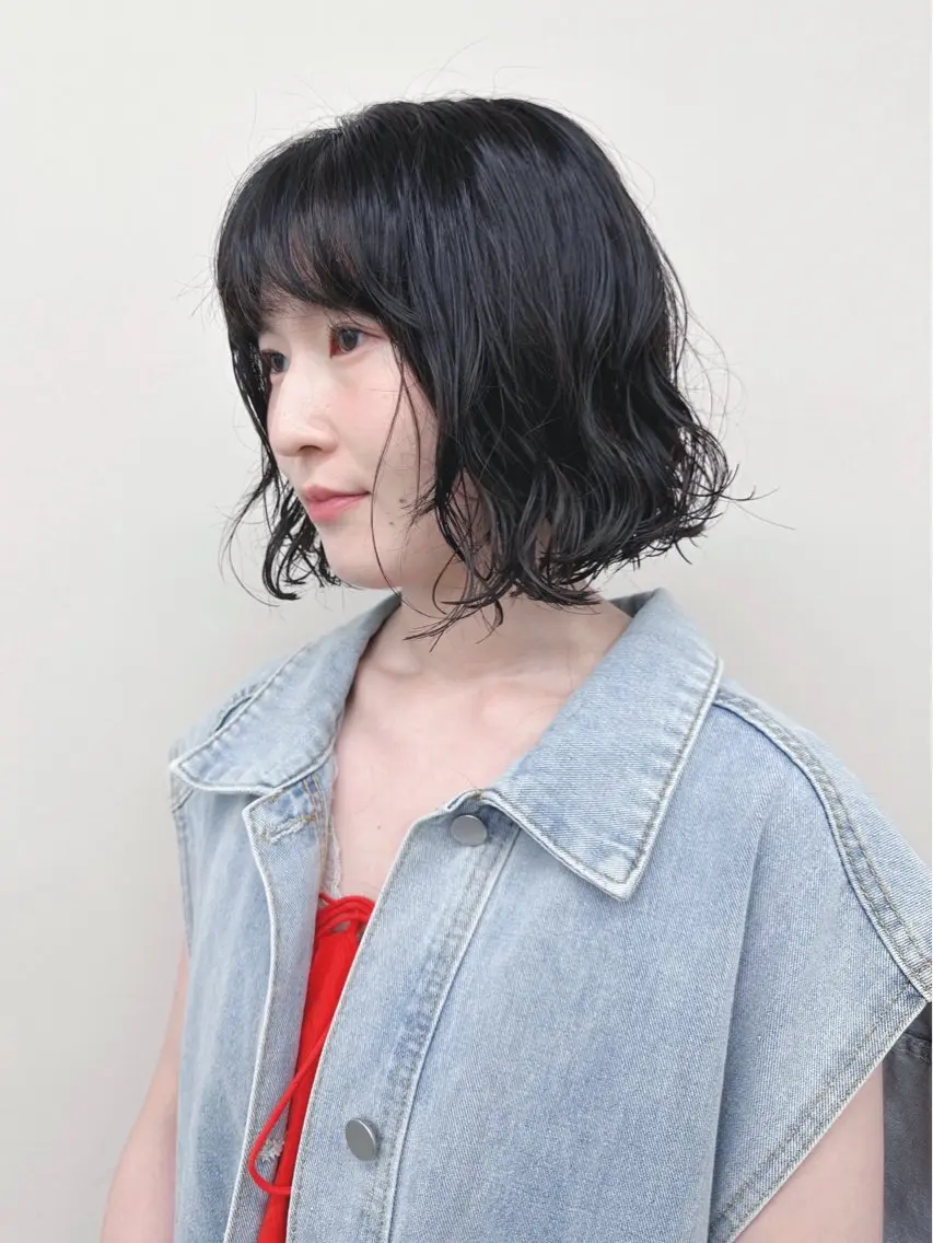 ショート パーマ カット パーマ ボブ/ゆるふわ ボブパーマ/とういのヘアスタイル