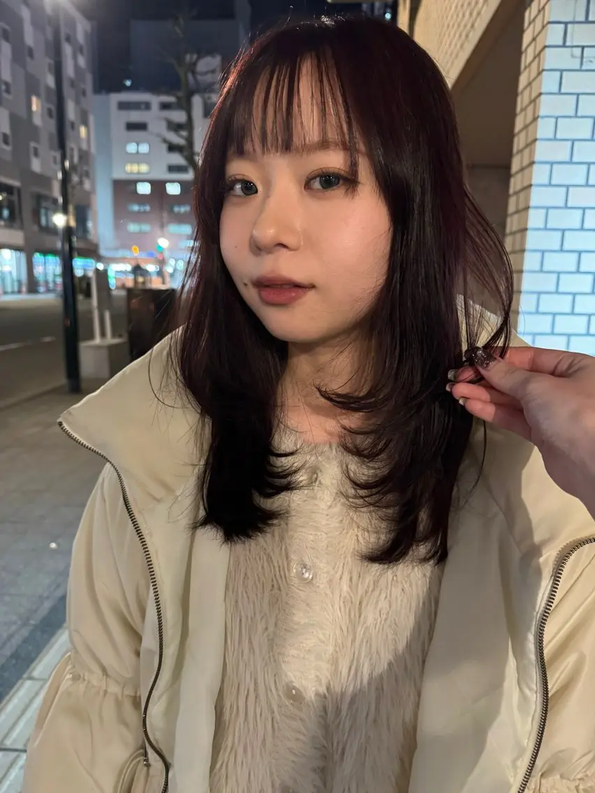 セミロング カラー カット ヘアカラー 阿部  ことみ /ヘアアレンジのヘアスタイル