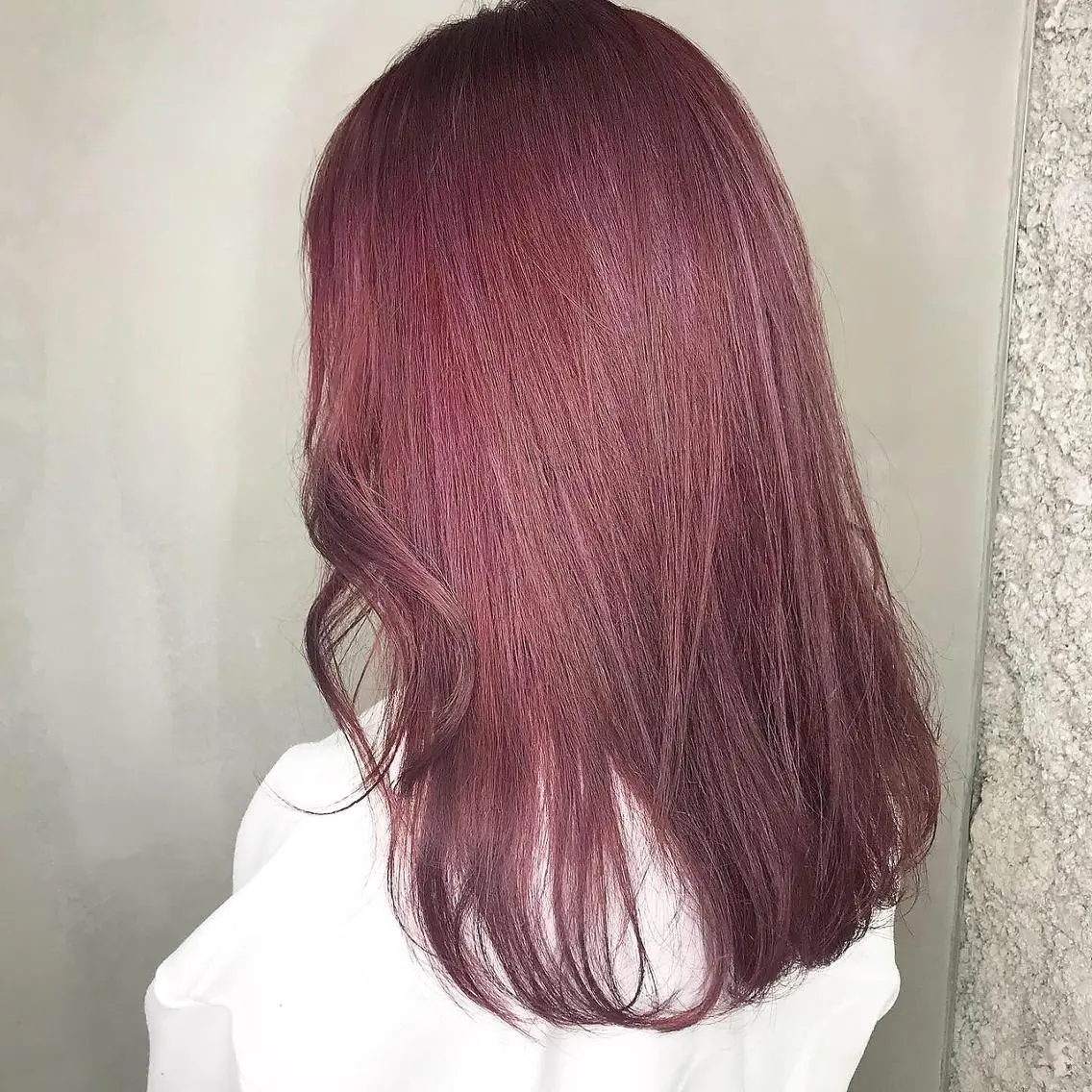 セミロング カラー ピンクカラー 韓国風ヘア ANGELICA 近鉄奈良店のヘアスタイル