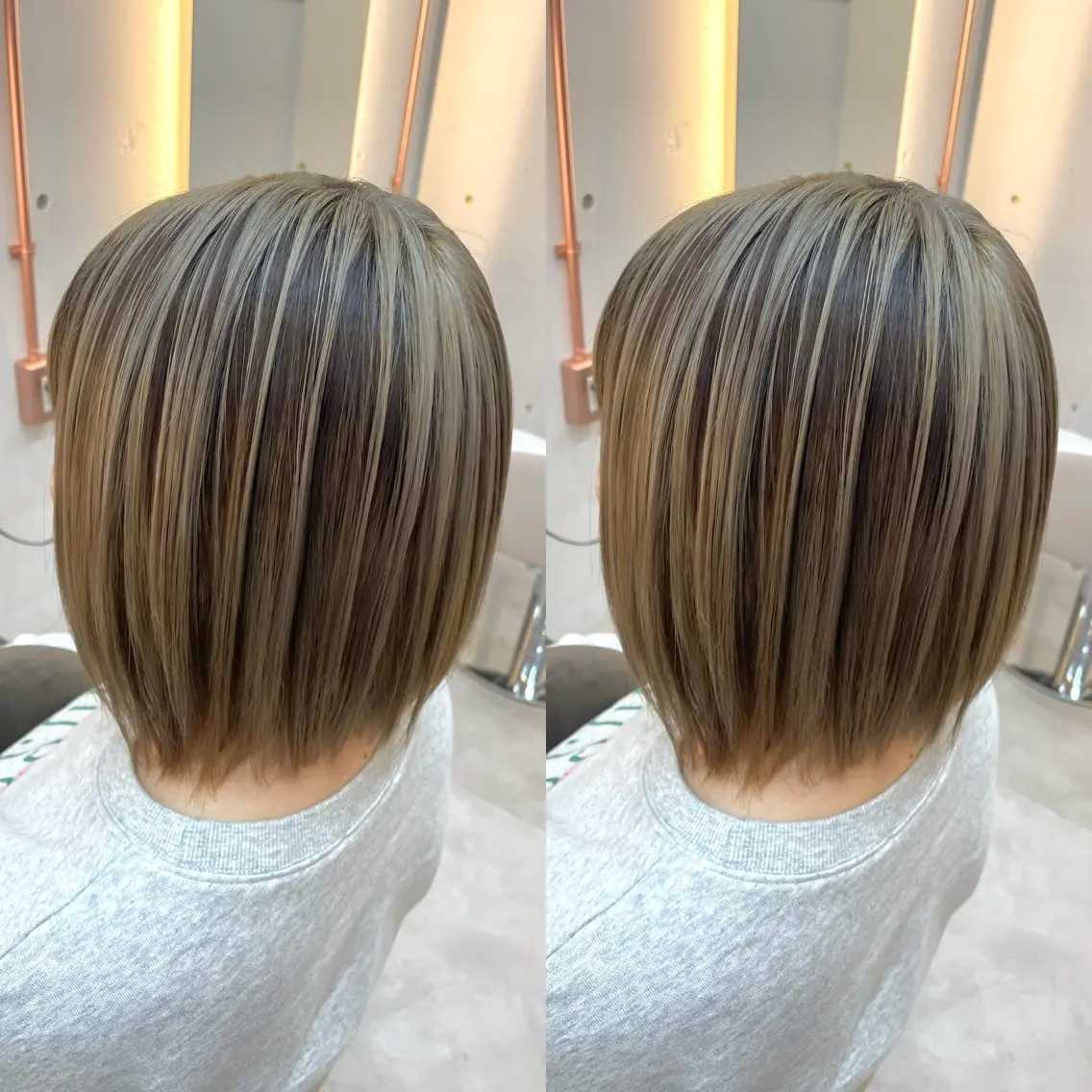 ショート カラー バレイヤージュ ベージュカラー ボブ レイヤーカット カット ヘアカラー トリートメント ブリーチ無しダブル カラー🦕まどかのヘアスタイル