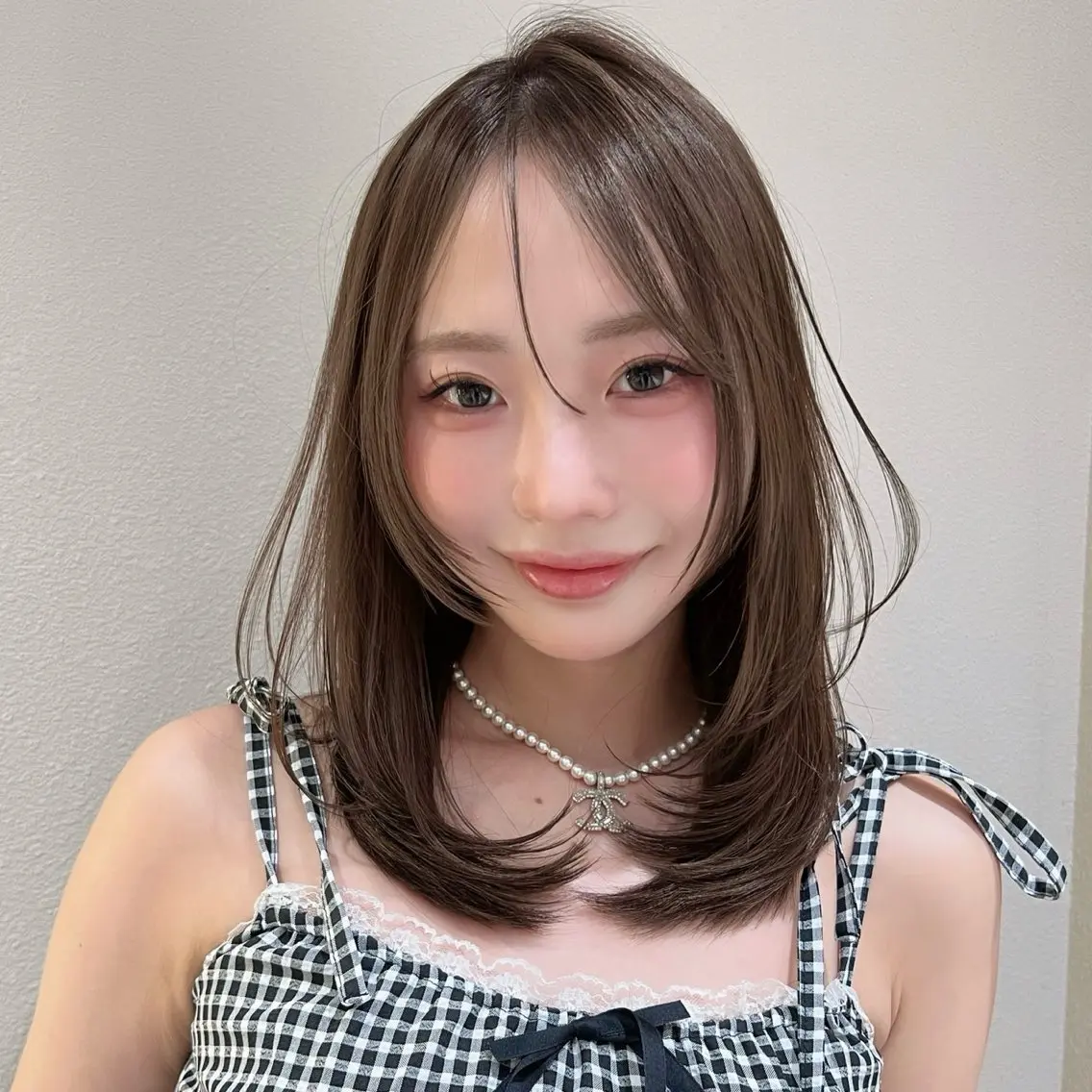 ミディアム カラー 似合わせカット カット ヘアカラー トリートメント レイヤー/髪質改善 Lond ambreのヘアスタイル
