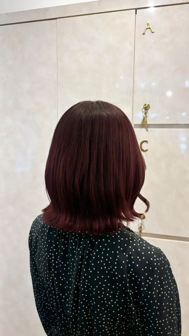 カラー レッドカラー Nakano /名古屋/金山のヘアスタイル