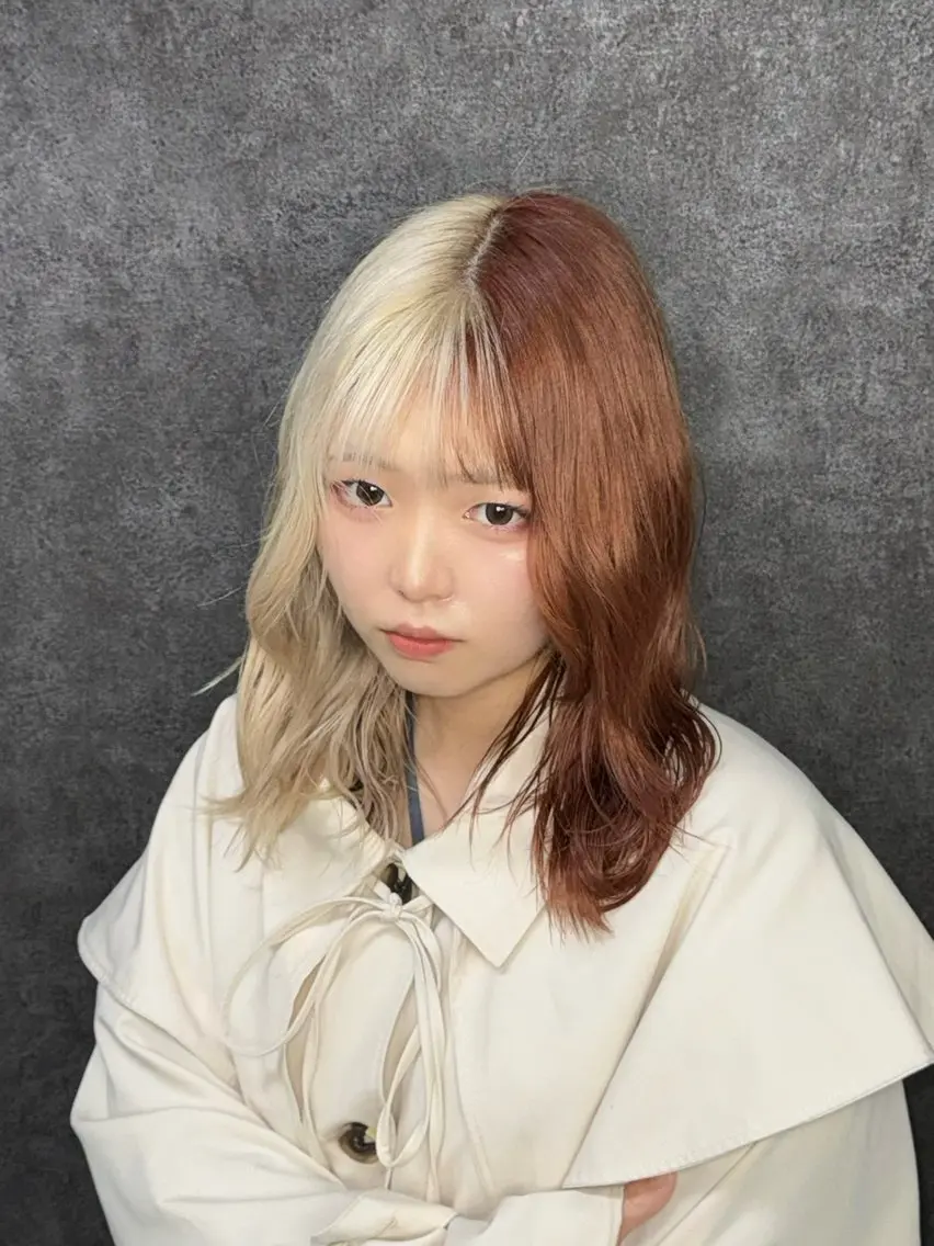カラー ブリーチ ケアブリーチ ダブルカラー manabuデザイン カラー/ハイトーンのヘアスタイル
