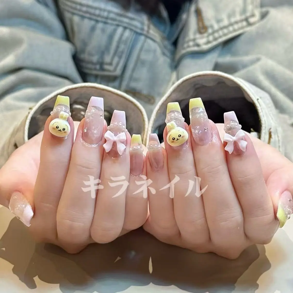 ネイル ハンドネイル 🎀kira 長さだし💗モチ最高のネイルデザイン