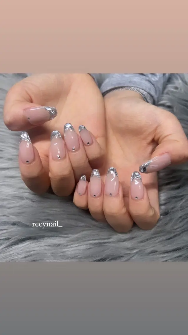 ネイル フレンチネイル ガラスフレンチ 韓国ネイル ワンホンネイル ulysses nailsalonのネイルデザイン