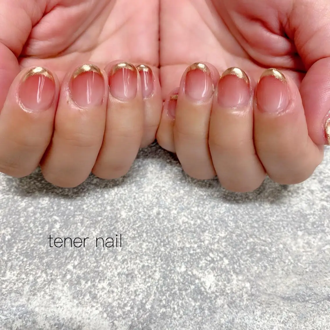 ネイル フレンチネイル グラデーション ミラーネイル テネルネイル tener nailのネイルデザイン