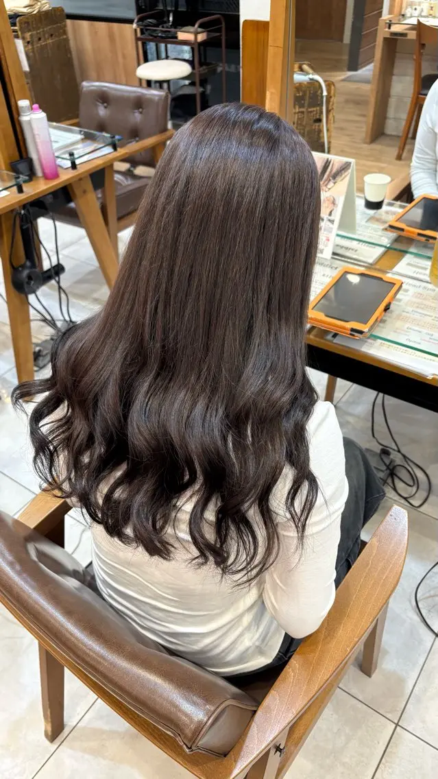ロング カラー ブラウンカラー 透明感カラー 韓国風ヘア ヘアカラー 🐈‍⬛なおカラーモ デル様募集中🎀のヘアスタイル