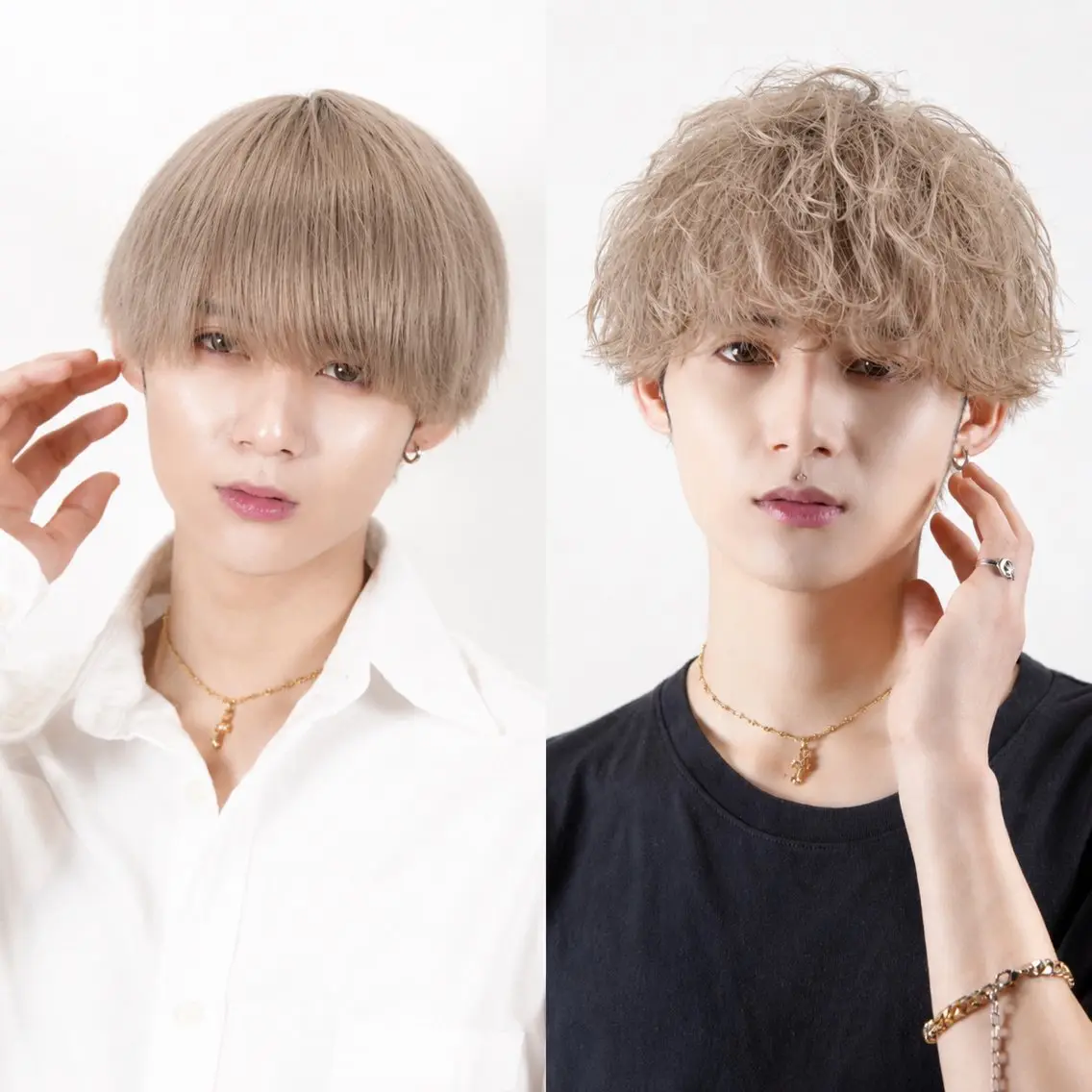 ミディアム カラー パーマ メンズ カット ヘアカラー トリートメント メンズブリーチ🔥 KYOHEIのヘアスタイル