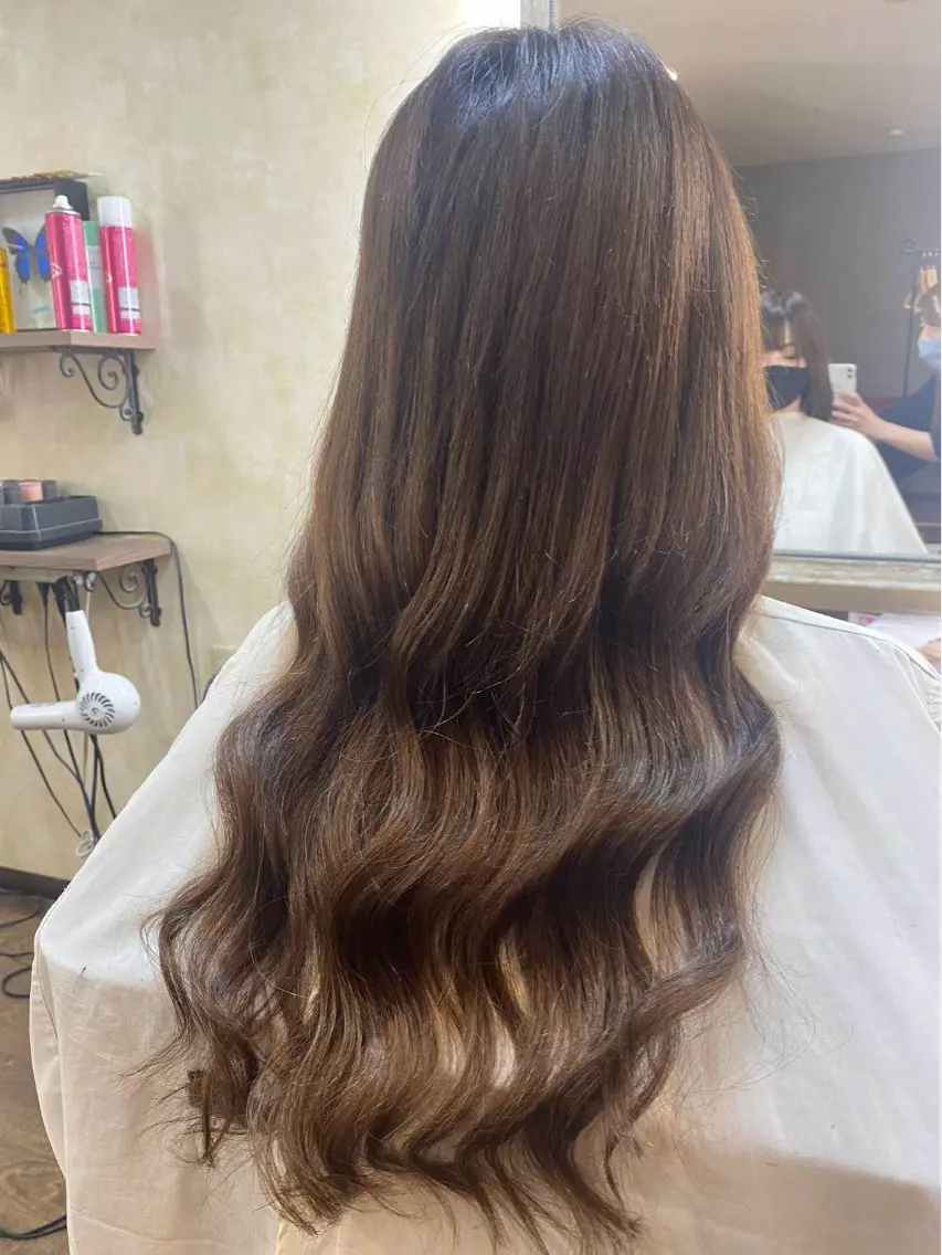 ロング ヘアアレンジ シールエクステ エクステ カット エクステ MagicMush ✴︎シールエクステのヘアスタイル