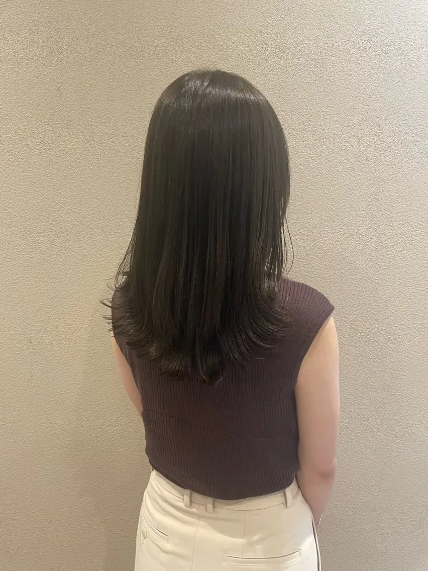 セミロング カラー 🫧透明感カラー🫧 古川穂果のヘアスタイル