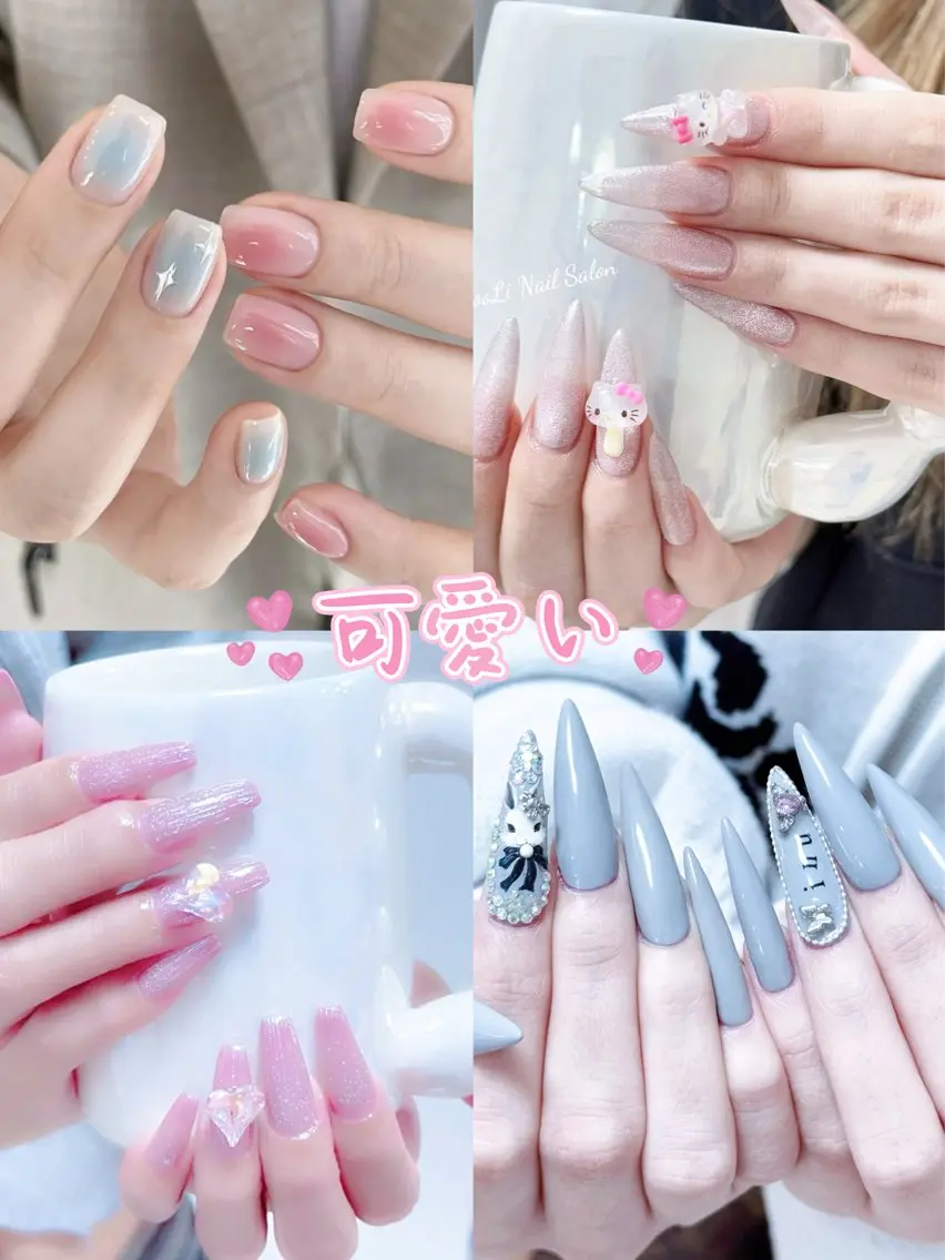 ネイル アートネイル オーロラネイル チークネイル フレンチネイル ガラスフレンチ 🎀🎀YooLi Nail Salonのネイルデザイン