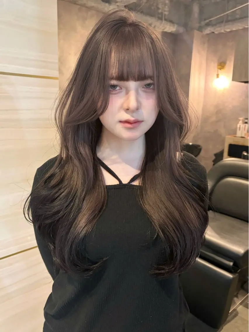 ロング カラー ベージュカラー 黒髪 ブリーチ ブラウンカラー ケアブリーチ カット ヘアカラー トリートメント 🦋高瀬寛菜🦋 韓国/ブリーチのヘアスタイル
