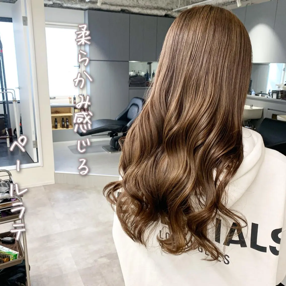ロング アッシュ ハイライト 髪質改善 韓国風ヘア レイヤーカット ルーチェヘアー 北摂エリアNo.1のヘアスタイル