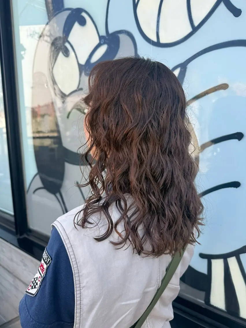 セミロング カット パーマ トリートメント 🌿朝5分でお洒落 パーマスタイル🌿のヘアスタイル