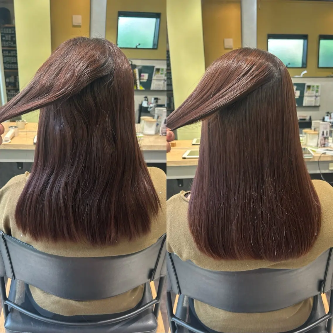 ロング パーマ 髪質改善 ストレートパーマ カット 縮毛矯正 トリートメント hubhair レイヤー/透明感のヘアスタイル