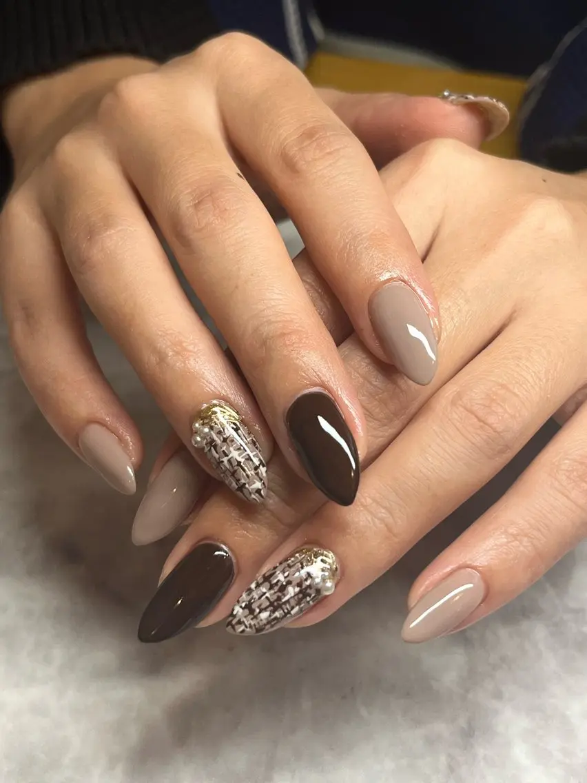 ネイル ツイードネイル Nailsalon C.U.Eのネイルデザイン