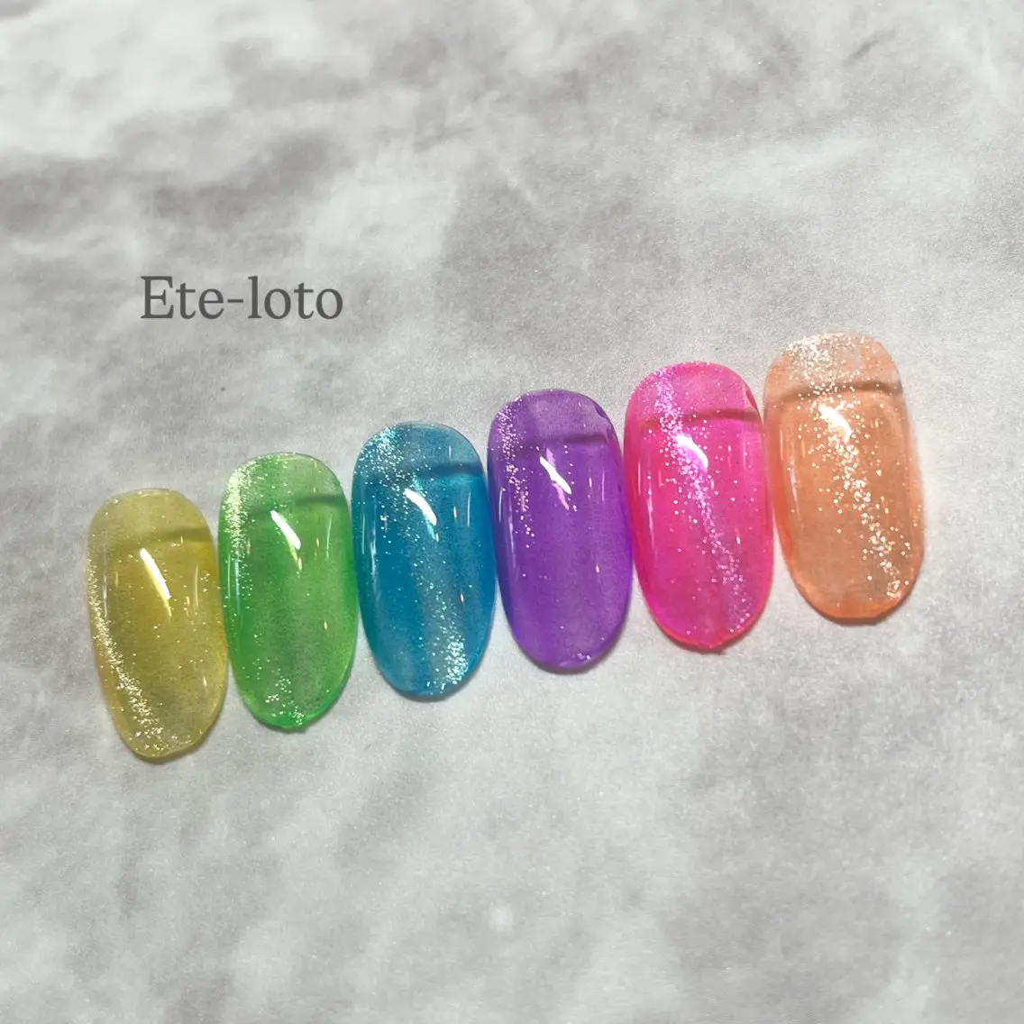 ネイル ジェルネイル キラキラネイル マグネットネイル マグネットワンカラー ワンカラーネイル ハンドネイル nail bar Ete-lotoのネイルデザイン
