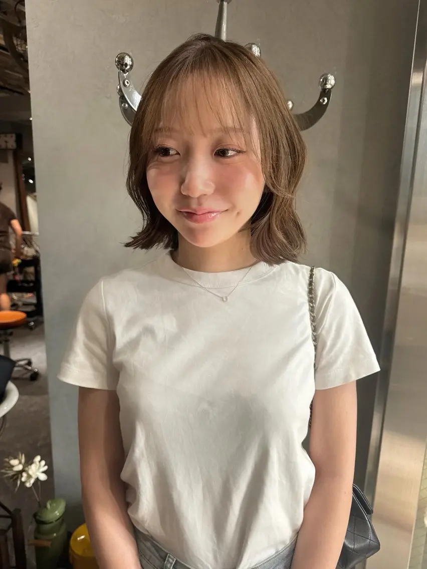 ミディアム カラー パーマ ヘアアレンジ メンズ ヘアカラー 心斎橋美容室 Junのヘアスタイル