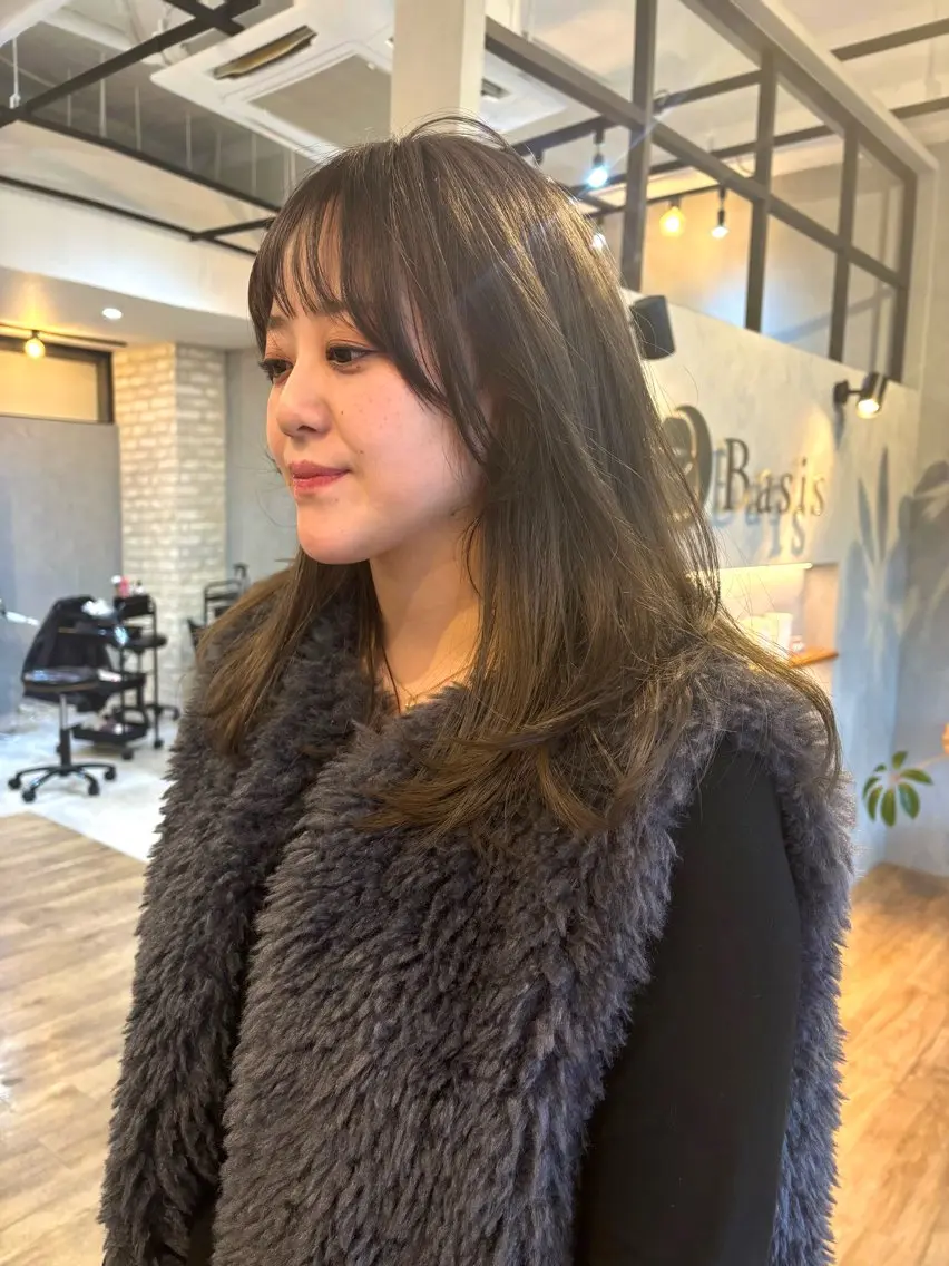 ロング カラー レイヤーカット 迫 裕美のヘアスタイル