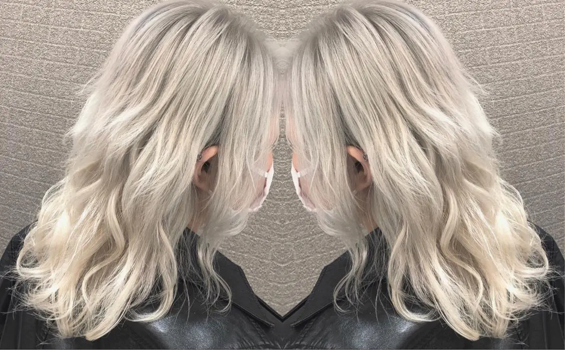 ミディアム カラー ヘアアレンジ シールエクステ バレイヤージュ ブリーチ デザインカラー ハイライトカラー アンドウ ユウ/ レイヤーカット/韓国のヘアスタイル