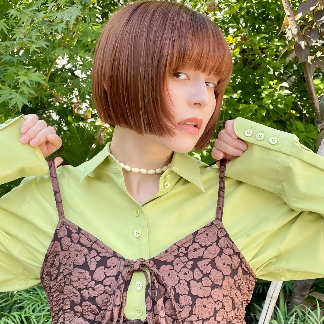 ショート カラー ダブルカラー オレンジ カット ヘアカラー トリートメント 🍊暖色×顔周り 🍊cocoroのヘアスタイル