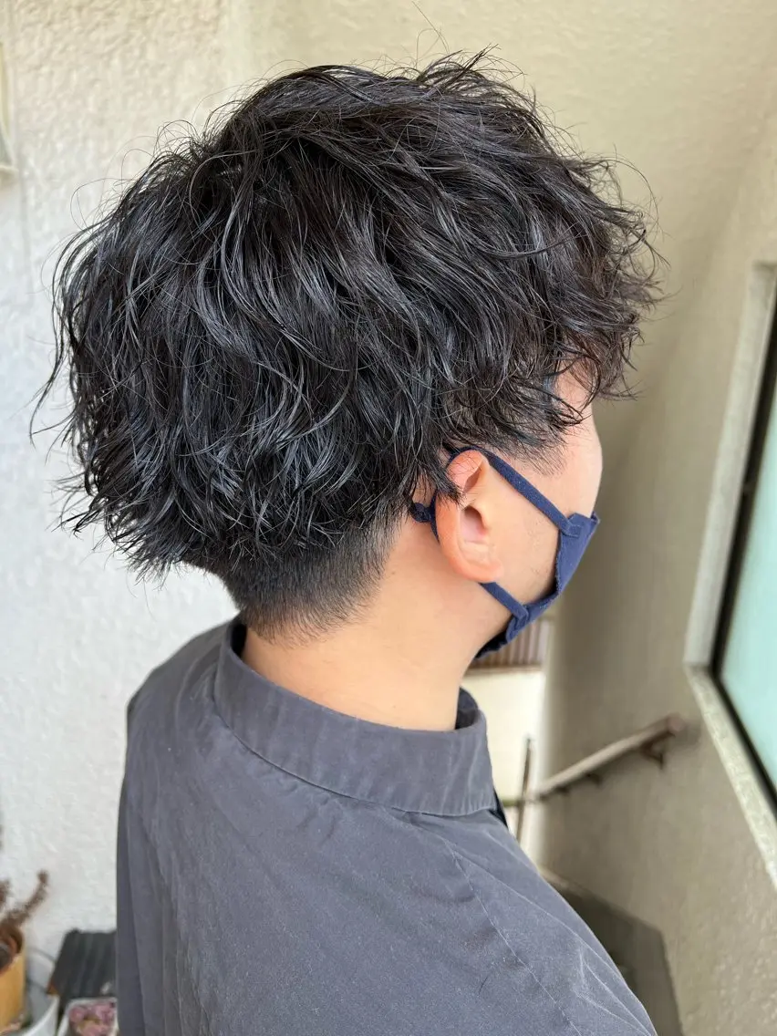 パーマ メンズ パーマ cut/nail ▫️イチカ🌻のネイルデザイン
