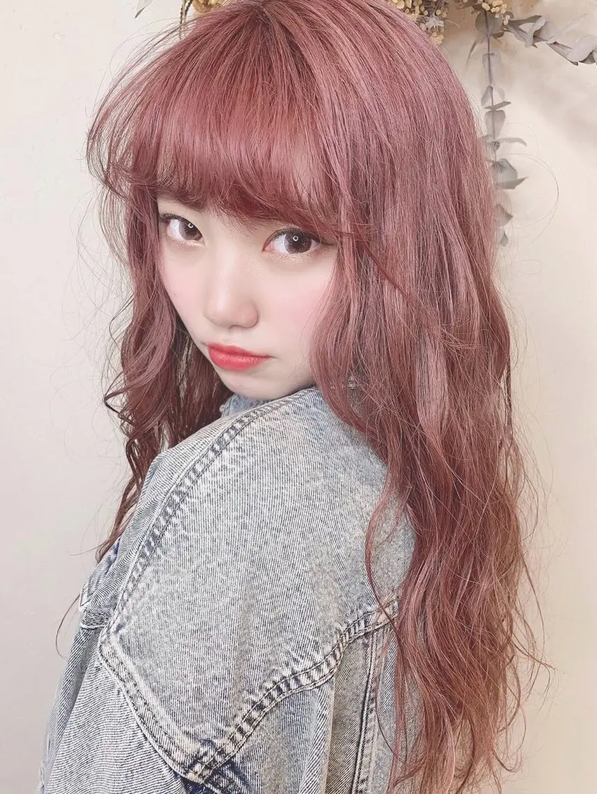 ロング カラー ブリーチ ケアブリーチ ピンクカラー ヘアカラー トリートメント 博多/Blue 💎松藤 莉奈のヘアスタイル