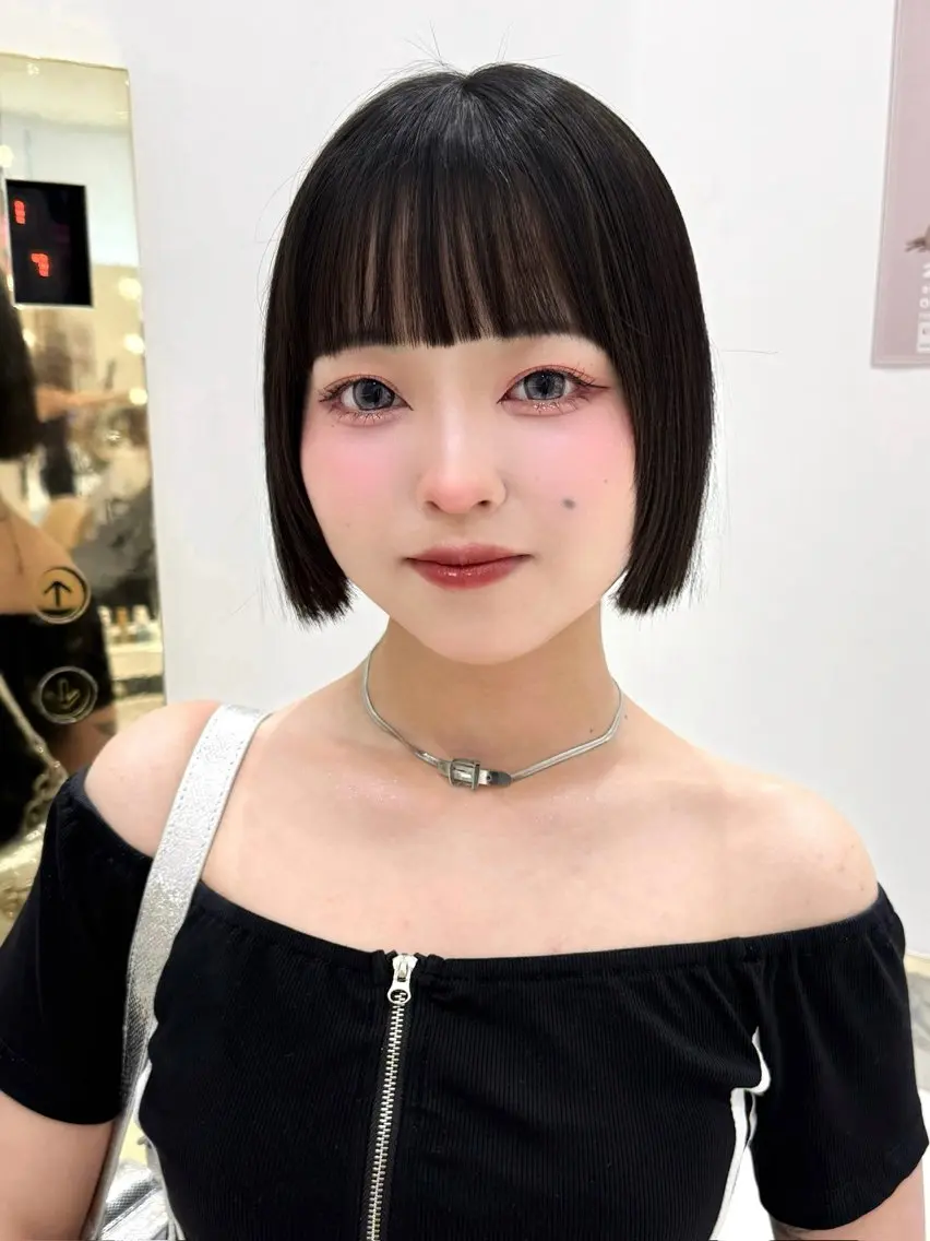 ショート カラー ヘアアレンジ カット 縮毛矯正 トリートメント ヘアセット 縮毛矯正🤍 盛れるボブ/ひかりのヘアスタイル