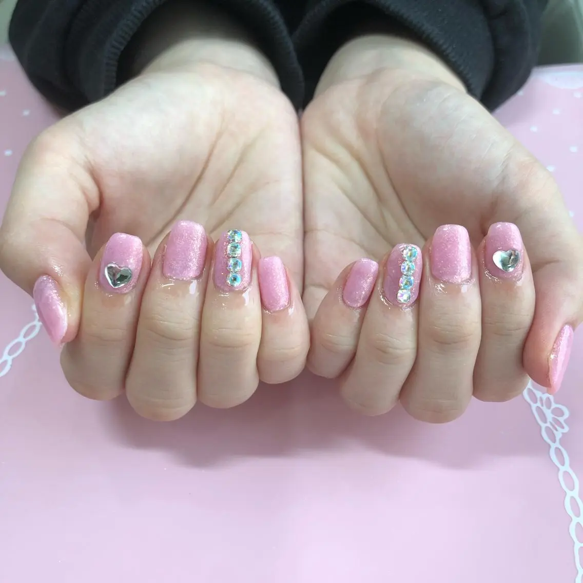 ショート ネイル ストーンネイル 《LB》ラブリエ Nail&eyeのマツエク・マツパデザイン
