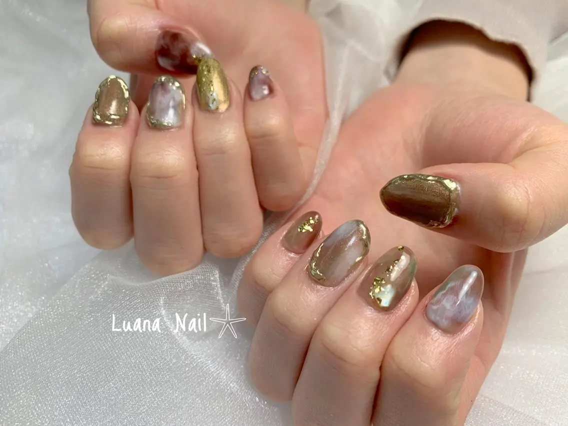 ネイル ミラーネイル ハンドネイル BeauJu by Luana Nailのネイルデザイン