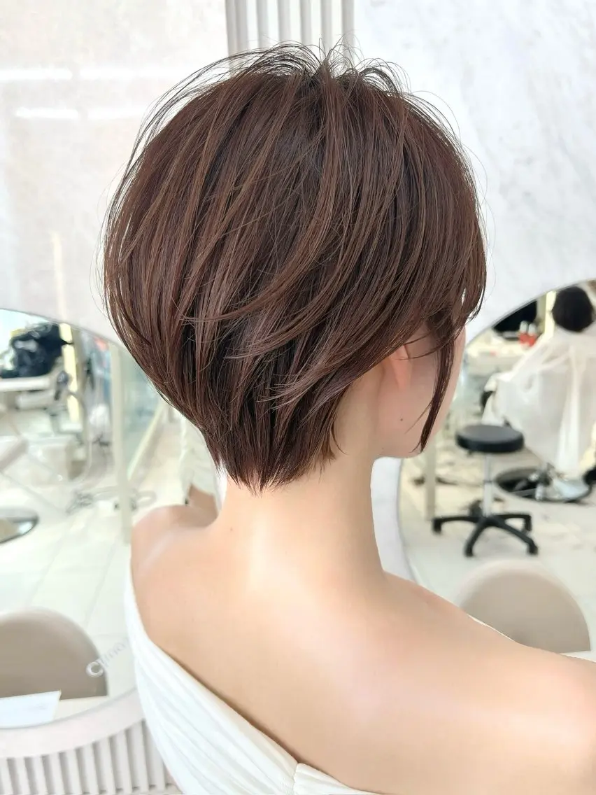 ショート カラー パーマ カット ヘアカラー トリートメント 銀座✨ショートボブ ショート/坂本亜裟海のヘアスタイル