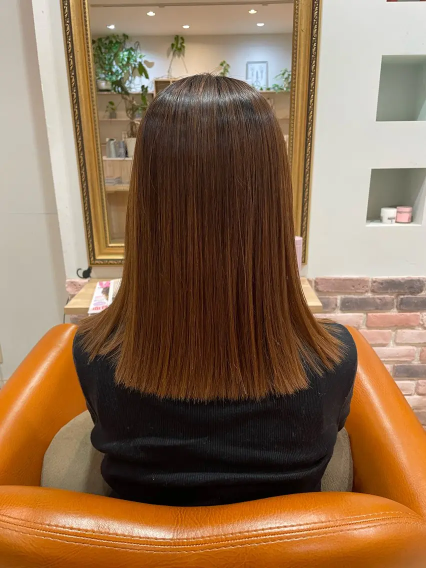 セミロング 髪質改善 縮毛矯正 トリートメント 藤井 一秀のヘアスタイル