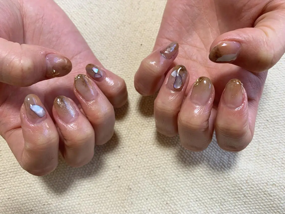 ネイル ミラーネイル ショートネイル ハンドネイル nail room カジカジのネイルデザイン
