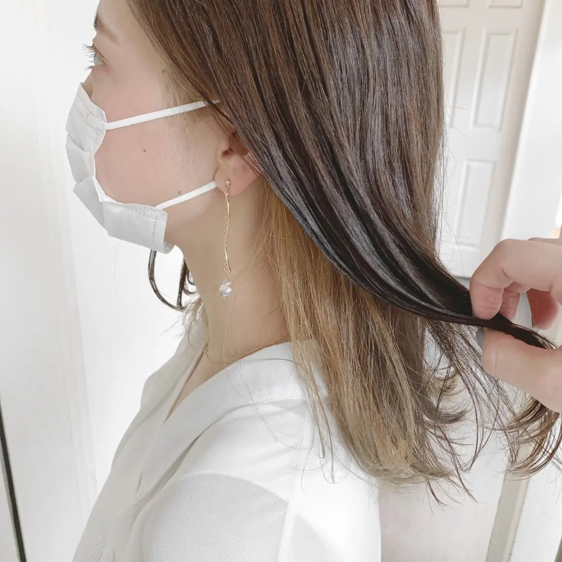 ミディアム カラー ヘアアレンジ ベージュカラー インナーカラー 似合わせhair🔸 アサダ タカコ🔸のヘアスタイル
