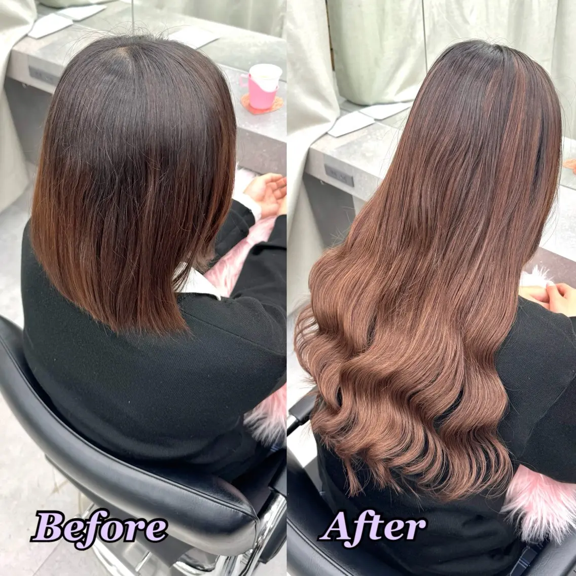 エクステ ヘアメ🎀推しカラー 🥣横浜/しほ🧸のヘアスタイル