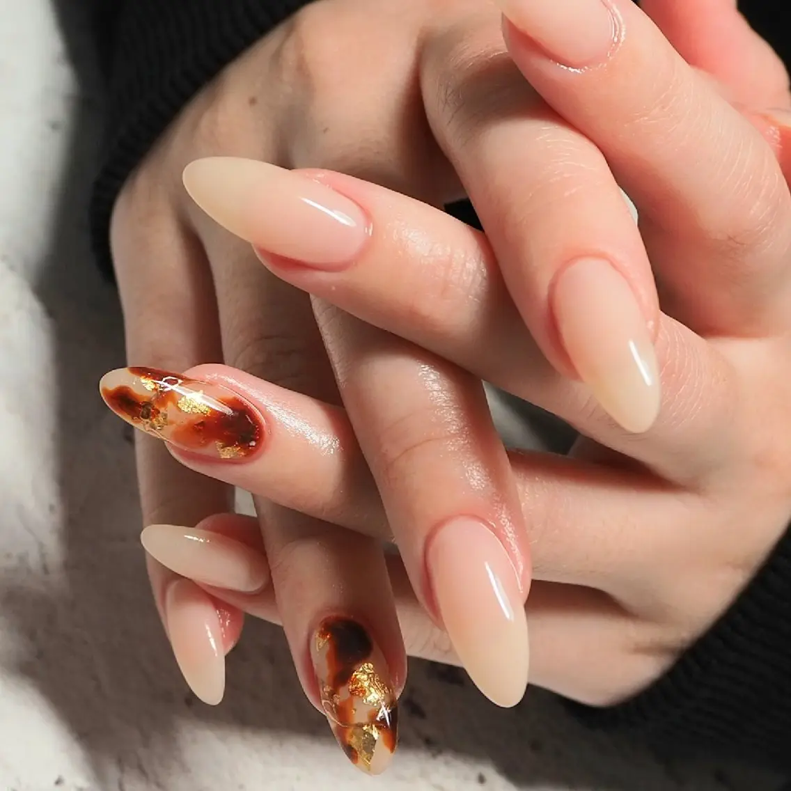 ネイル べっ甲ネイル ハンドネイル nailcolore 松本のネイルデザイン