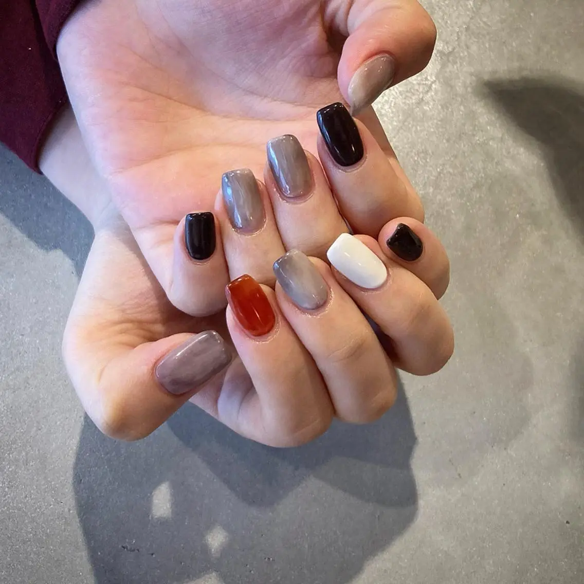 ネイル アートネイル 長さ出し ジェルネイル マットネイル ミラーネイル ハンドネイル nail salon Soeurのネイルデザイン