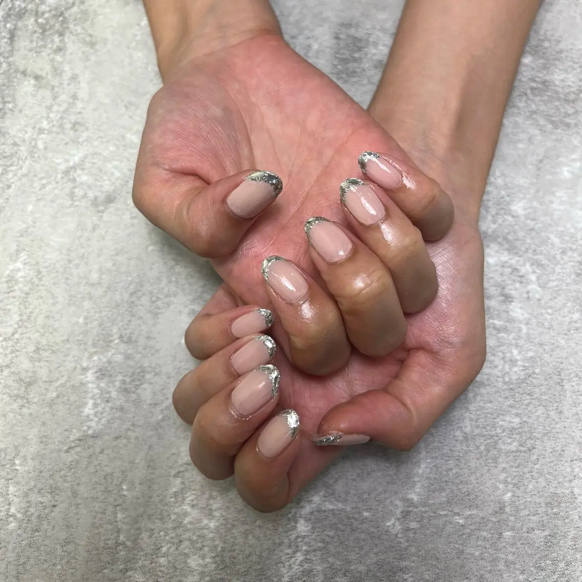 ネイル フレンチネイル ガラスフレンチ limo/ kotomiのネイルデザイン