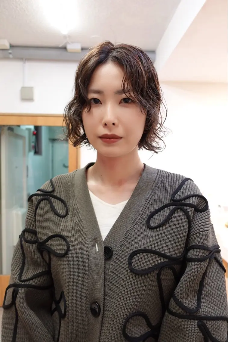 ショート カラー パーマ カット パーマ sakura🌸 レイヤー/韓国ヘアのヘアスタイル