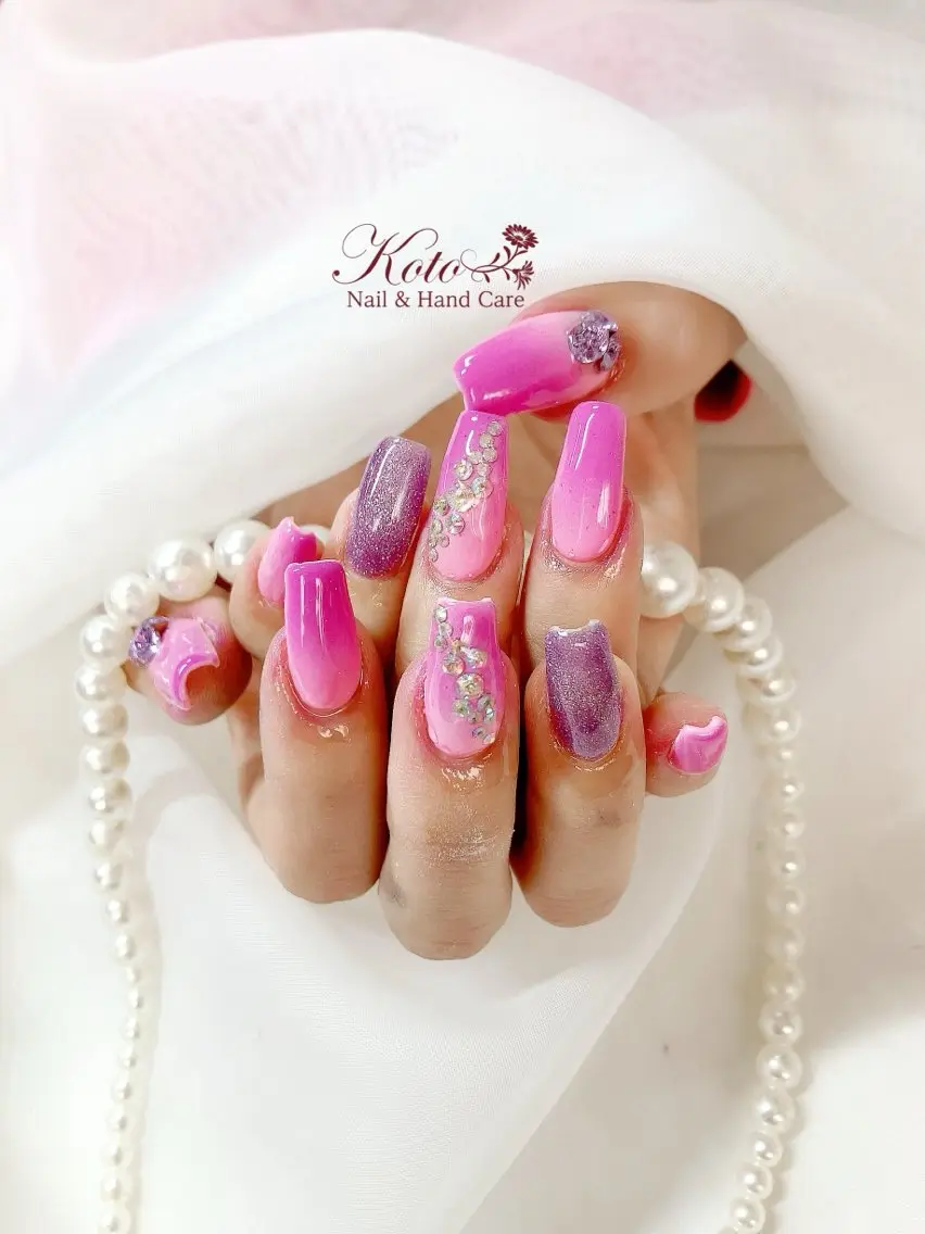 ネイル 長さ出し ジェルネイル グラデーション 持ち込み ニュアンスネイル ハンドネイル Nail Salon KOTOのネイルデザイン