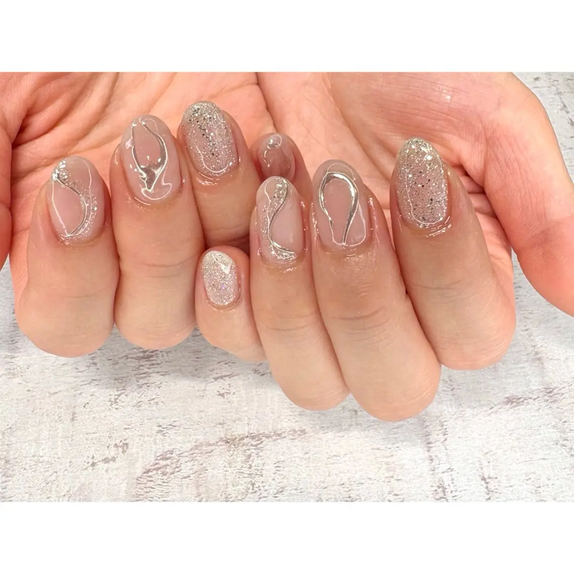 ネイル ハンドネイル 𖡼 yumenoのネイルデザイン