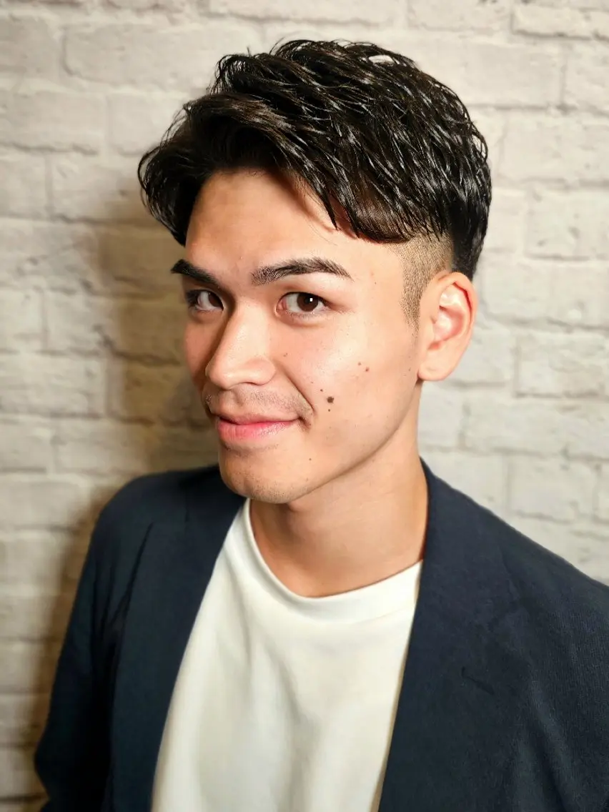 ショート パーマ メンズ カット パーマ 💈メンズカット 💈鈴木将希のヘアスタイル