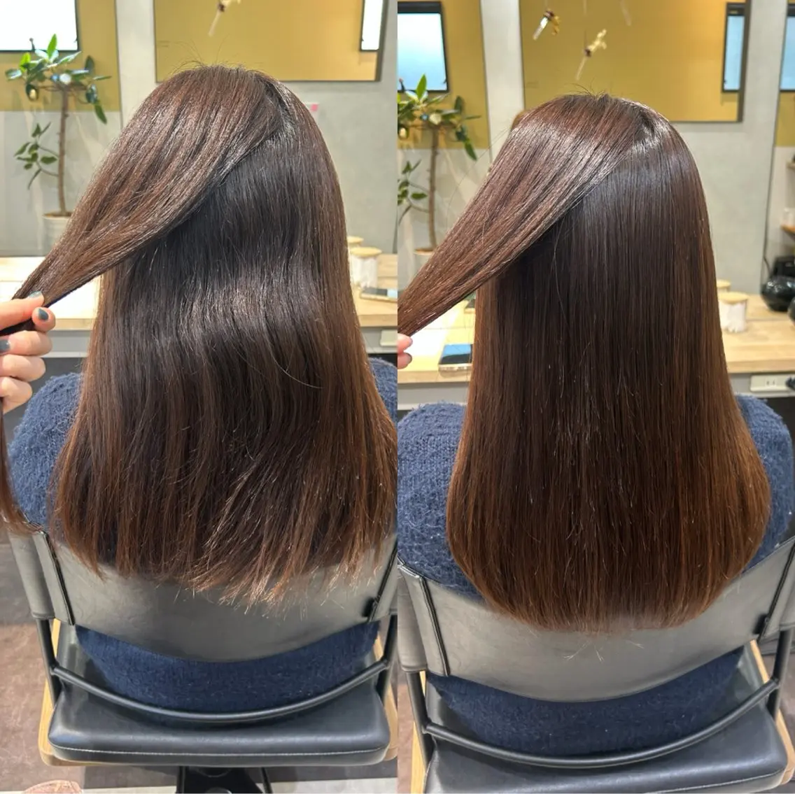 ロング パーマ 髪質改善 ストレートパーマ カット 縮毛矯正 トリートメント hubhair レイヤー/透明感のヘアスタイル