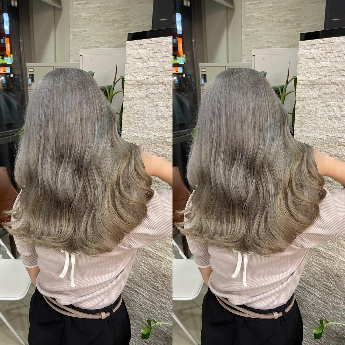 セミロング カット ヘアカラー トリートメント Y Uのヘアスタイル